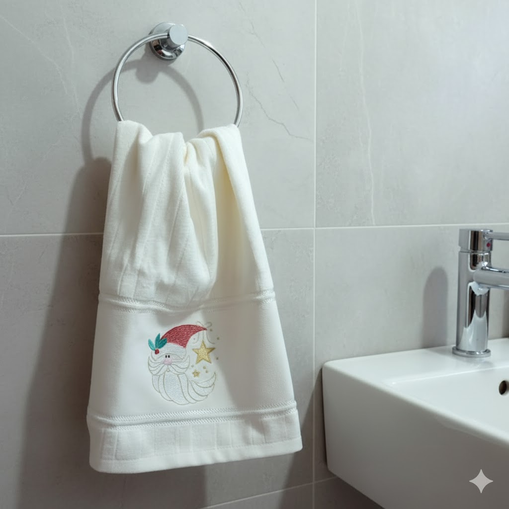 Toalha de rosto de Natal personalizada 2 Toalha de Rosto de Natal personalizada - Imagem 1